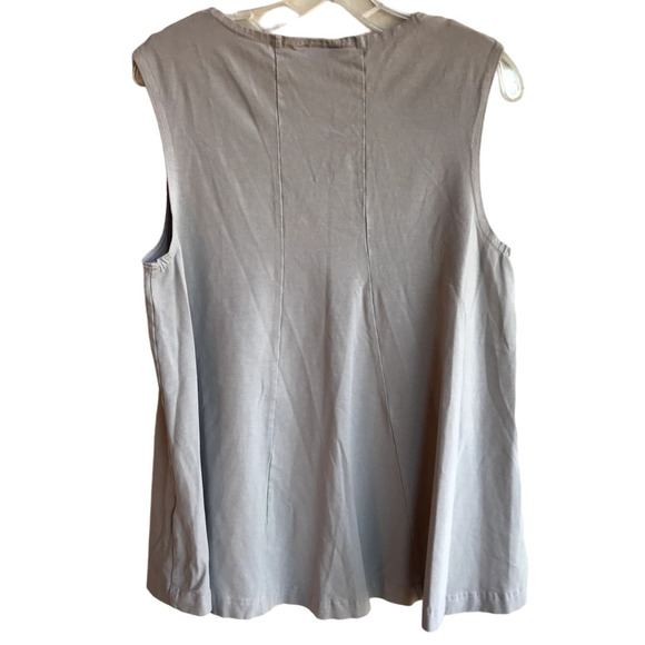 Bryn Walker Taupe Gray Trapeze Cotton Tank Top size M - Picture 2 of 6